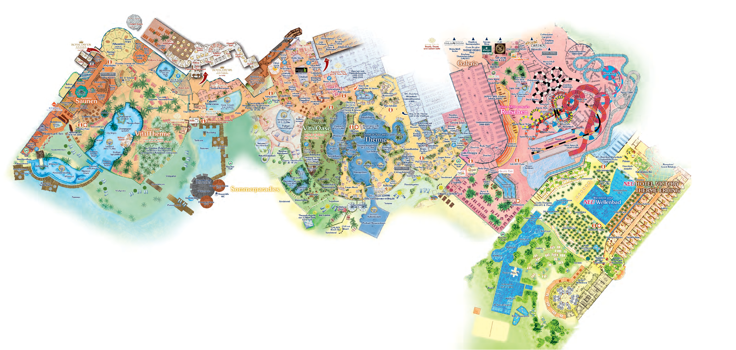 Übersichtsplan der Therme Erding