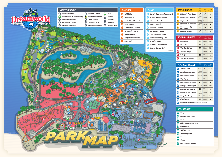 Dreamworld Parkplan